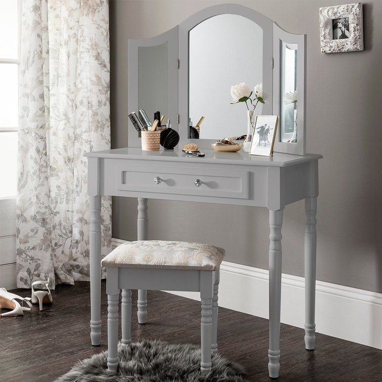 Lily Manor Aden Dressing Table Set with Mirror & Reviews Wayfair.co.uk